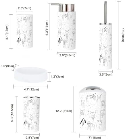 JBNJANKDAV Animal Cartoon Bathroom Accessories Set Durable Cute for Kids Adults