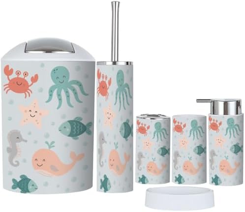 Bathroom Accessories Set for Kids Set of 6
