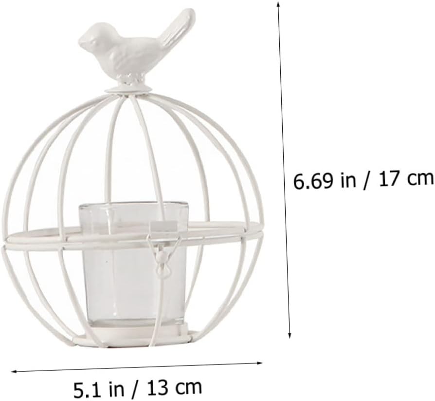 EPIGEIST Rustic Iron Candlestick Birdcage