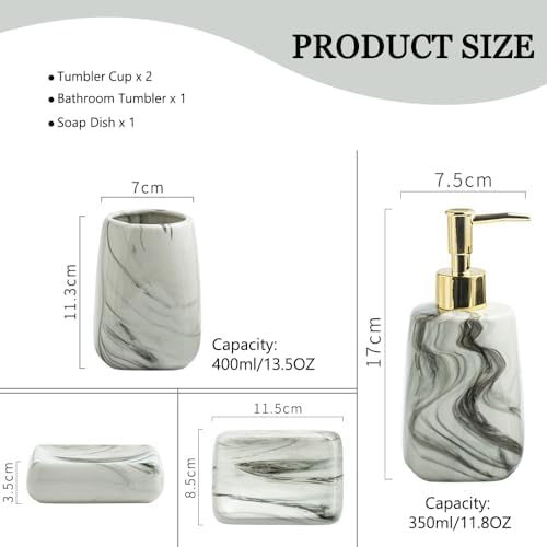 Comeon Ceramic 3-Piece Bathroom Set with Square Design