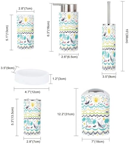 Bathroom Accessories Set 6 Pcs Modern Decor