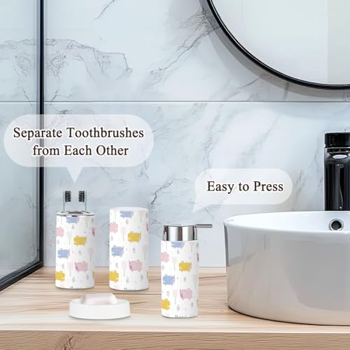 Bathroom Accessories Set 6-Piece Durable Design Summer Korner