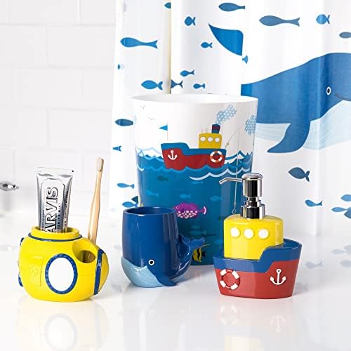 Allure Submarine 4-Piece Bath Set - Nautical Storage and Organization Kit