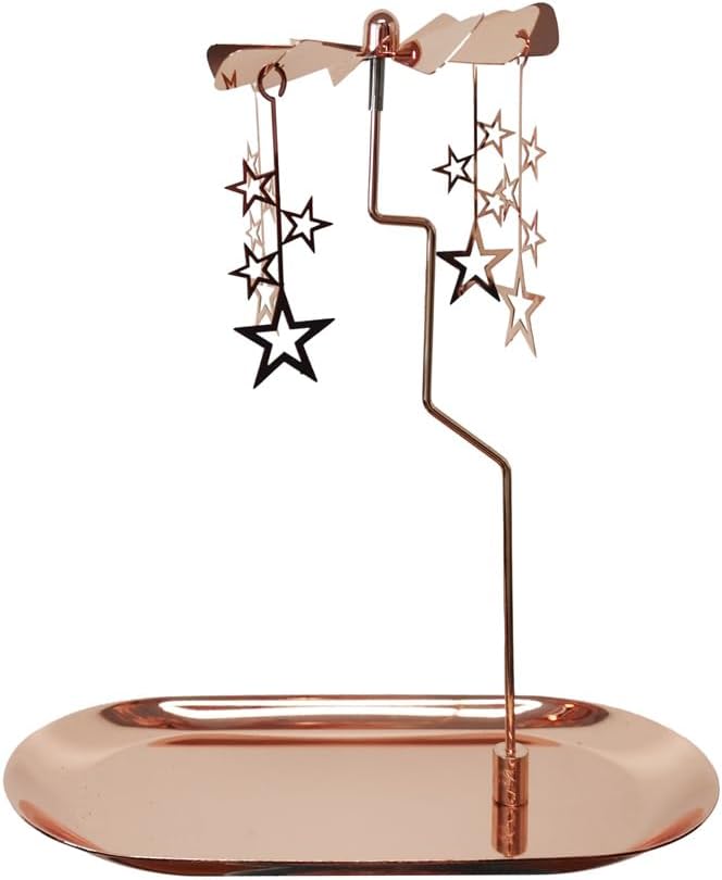 Rotary Candle Holder with Rosegold Star Tray