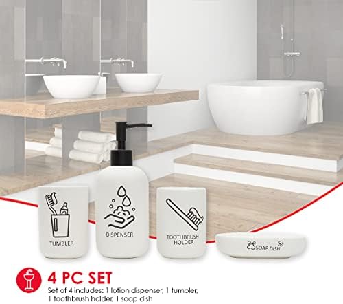 Home Basics Hygiene 4-Piece Dolomite Bath Set
