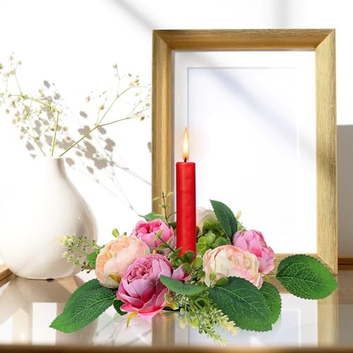 Charming Small Peony Candle Wreath