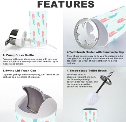 Scenic Pink Bathroom Set 6-PieceMERF Girl Design