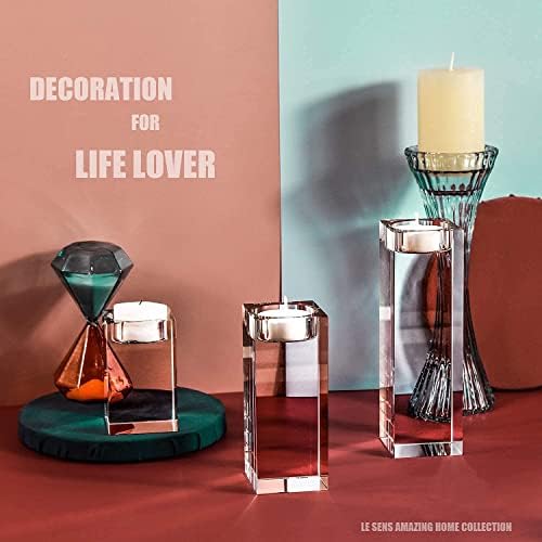 Stylish Crystal Candle Holders Set for Your Home or Wedding