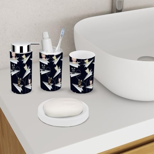 Cartoon Airplane 6-Piece Compact Bathroom Set
