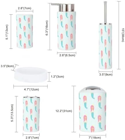 Scenic Pink Bathroom Set 6-PieceMERF Girl Design