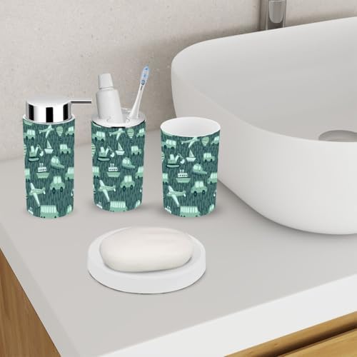 Cute Kids Bathroom Set - Airplane Car Patterns