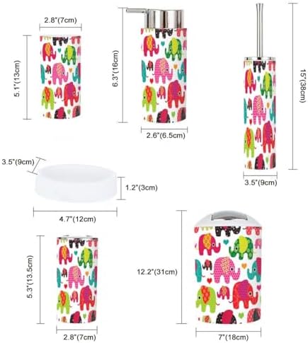 Bathroom Accessories Set Retro Elephant Design for Home Use