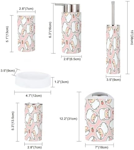 6-Piece Bath Accessory Set for Kids Farm Animal Design