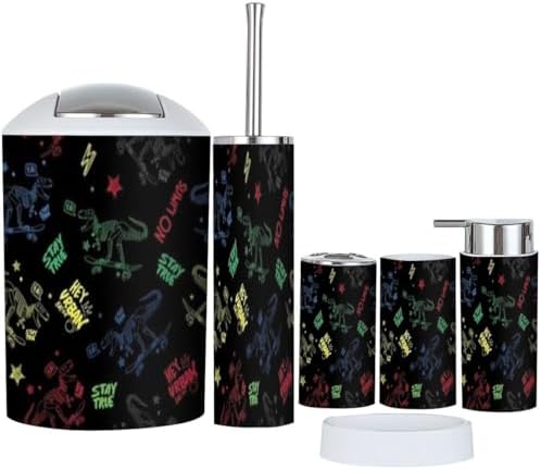 Dinosaur Skateboard Bathroom Accessory Set