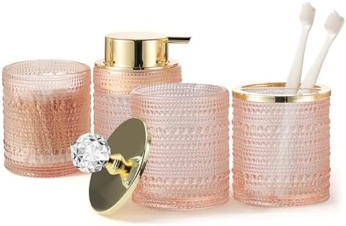 Perfect 4-Piece Glass Bathroom Accessory Set