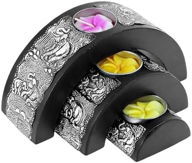 AeraVida Elephant-Driven Tealight Candle Holder Set