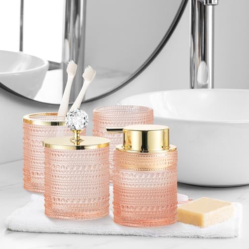 Perfect 4-Piece Glass Bathroom Accessory Set