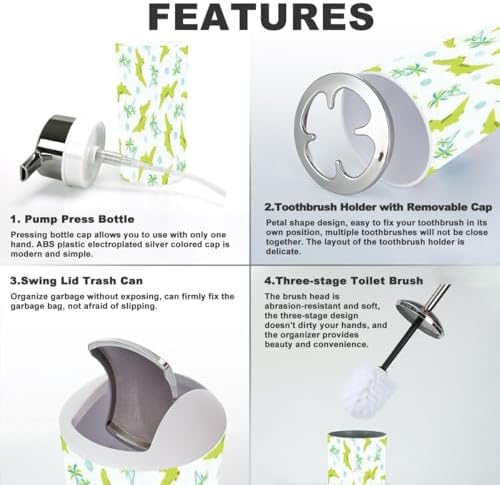 JBNJANKDAV6-Piece Bathroom Accessories Set with Cartoon Design