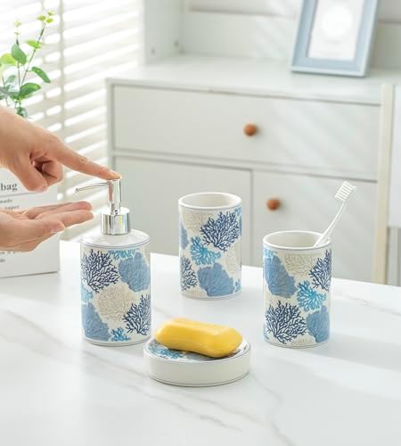 Adventus Blue Coral bath accessory set
