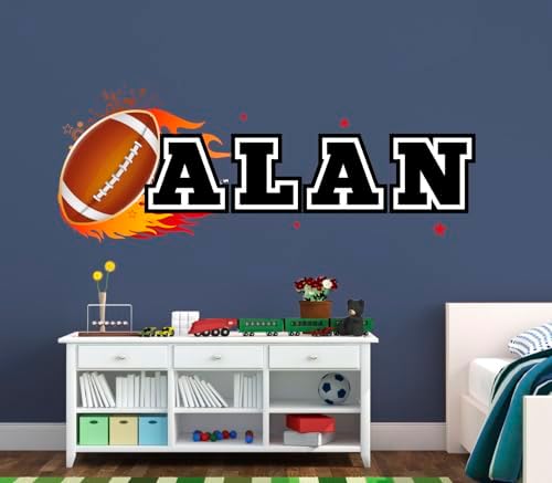 Custom American Football Decal for Kids Rooms