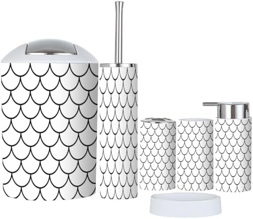 JBNJANKDAV Bath Accessory Set - 6-Piece Unique Bathroom Organizational System in Black