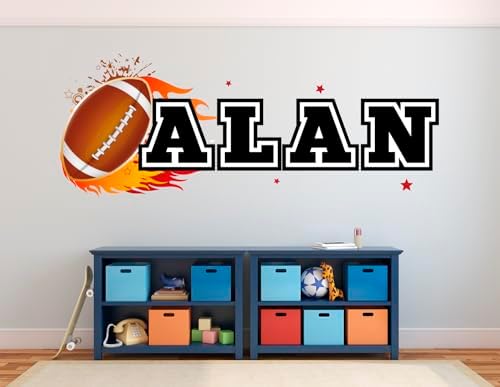 Custom American Football Decal for Kids Rooms