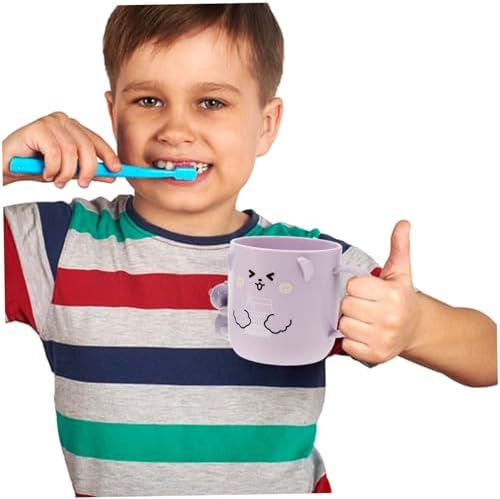 2Pcs Cute Plastic Cups for Boys - Toothbrush Holder Bear Design