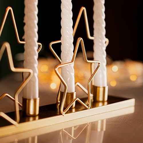 Gift for Home Durable Gold Star Candle Holder for Christmas