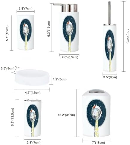 JBNJANKDAV 6-Piece Bathroom Set with Art Print Kids Accessories
