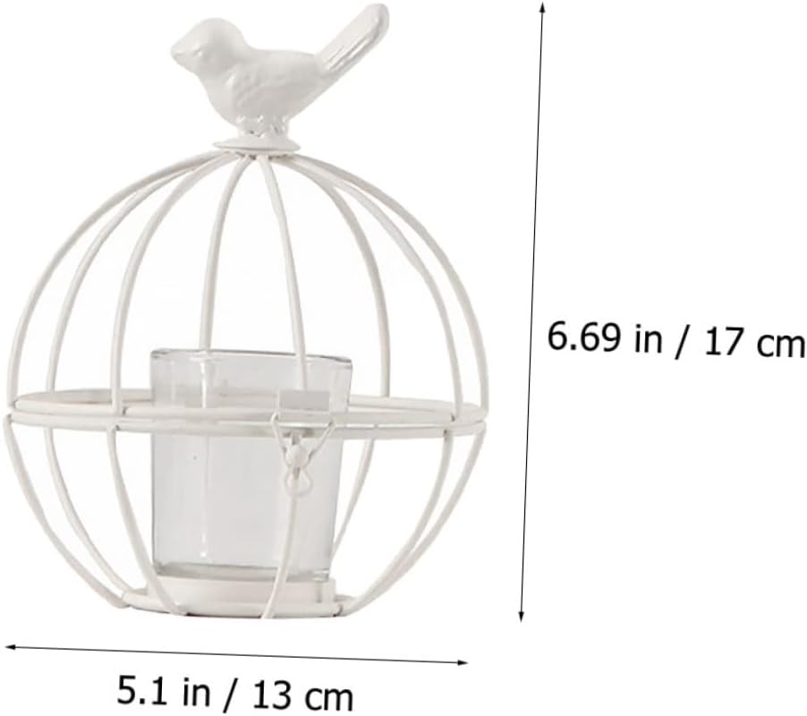 Rustic White Iron Candlestick Decor for Weddings and Homes