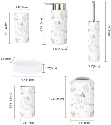 Fairy Elephant Bathroom Accessory Set 6 Piece