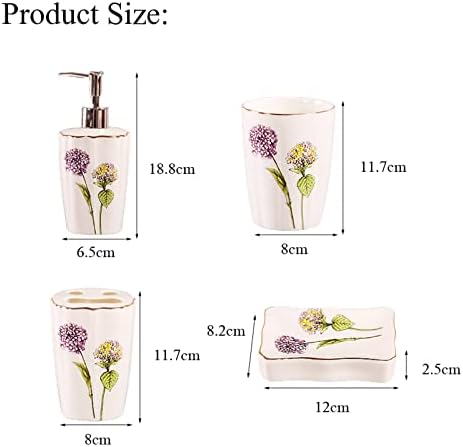 Tauzveok 5 Piece Bathroom Accessory Set Purple
