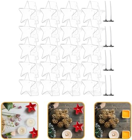 IMIKEYA Star-Shaped Candleholder Set Christmas-Themed Clear Plastic