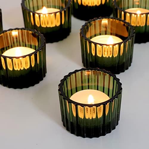 Green Tealight Candle Holder Set of 12 2x14