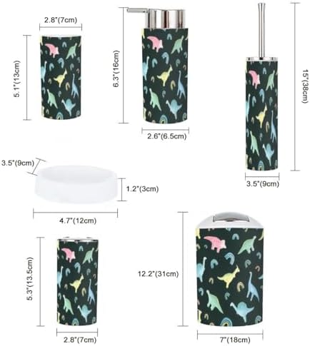Rainbow 6-Piece Durable Set for Kids Makes Bathroom Organization Easy