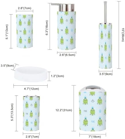 Bathroom Accessories Set 6 Pcs Prince Frogs Design