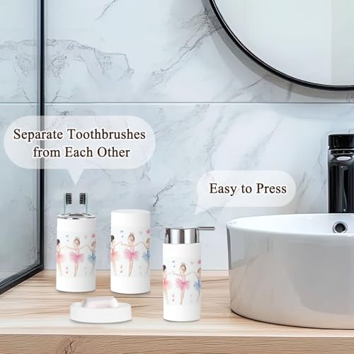 6-Piece Bathroom Set Cute Girl Design