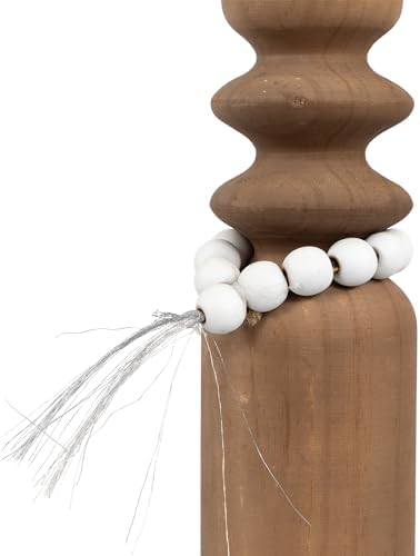 Beautiful Brown Wooden Tealight Holder with Tassel