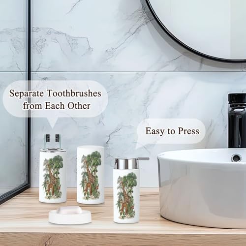 Jungle Animals Bathroom Accessories Set 6 Pcs