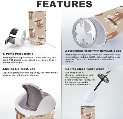 Scandinavian Style Bathroom Accessory Set 6 Piece