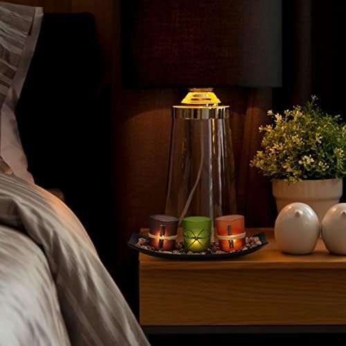 VOTIVE CANDLE HOLDER SET WITH NATURAL TEA LIGHTS AND RICKshaw rocks