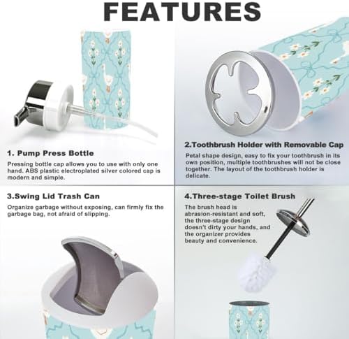 6-Piece spring-themed bathroom essentials