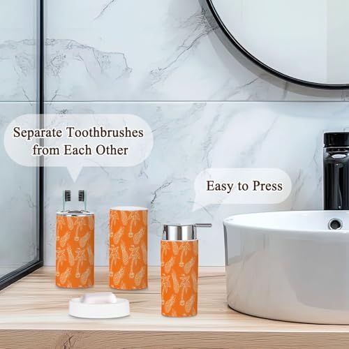 Tropical Bathroom Accessories Set 6 Pcs