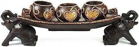 Thai Elephant Tray Candle Holder