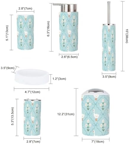 6-Piece spring-themed bathroom essentials