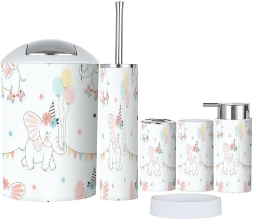 Fairy Elephant Bathroom Accessory Set 6 Piece