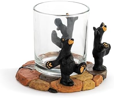 Hand Cast Resin Black Bear Vancouver Moon Dance Table Top Votive Candle Holder