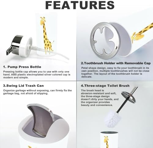 JBNJANKDAVs Humorous Bathroom Accessories Set for Kids Adults and Beyond