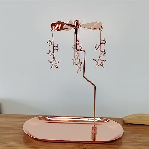 Rotary Candle Holder with Rosegold Star Tray