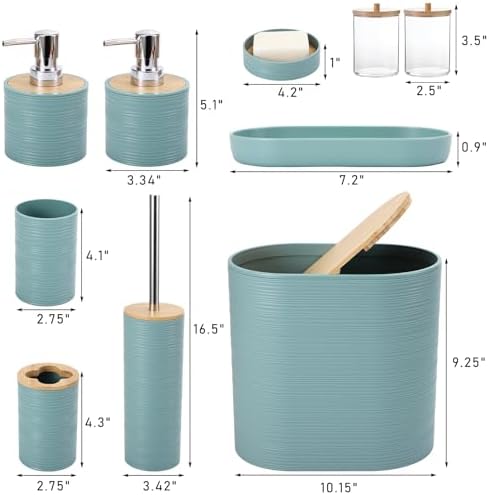 XLHOMO Blue Bathroom Accessories Set 10 Pieces